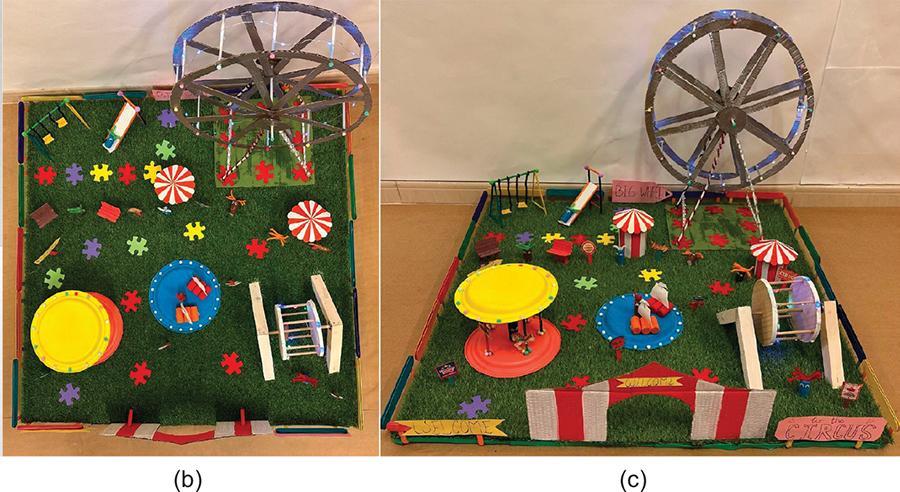 Figuras 6b y 6c.: Instalación basada en la maqueta: La noria, (2023-2024).