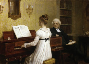 Figura 2: E. Blair Leighton, The piano lesson, 1896.