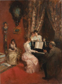 Figura 3: M. Ramírez Ibáñez, La lección de piano, ca. 1892.