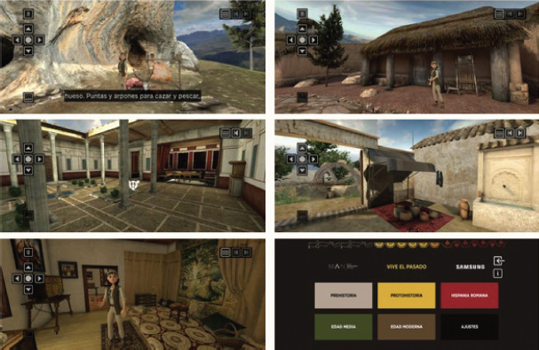 Figura 1: Diferentes escenarios de las visitas virtuales del MAN.
