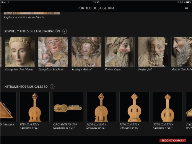 Figura 3: Opciones sobre antes y después de la restauración o instrumentos musicales 3D.