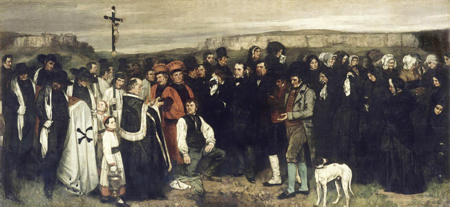 Figura 3: Gustave Courbet. Entierro de Ornans. 1849-1850. Óleo sobre lienzo, 315 ( 668 cm.