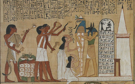 Figura 1: Anónimo. Libro de los Muertos de Hunefer. 1285 a. C. Pintura sobre papiro (detalle), 40 ( 79 cm.