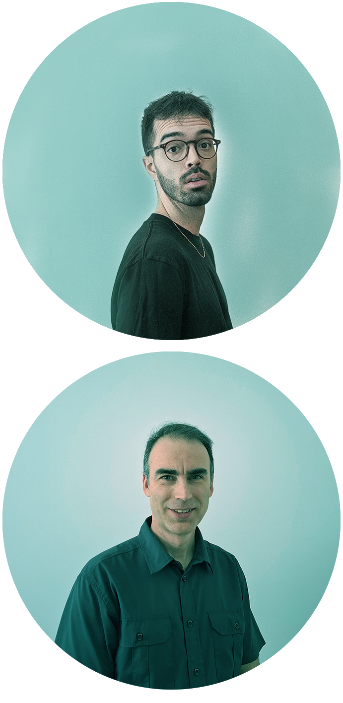 Retrato de Juan G. Leiva y Oscar Hernández MUñoz